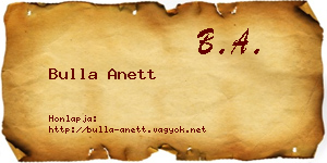 Bulla Anett névjegykártya