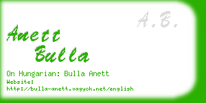 anett bulla business card